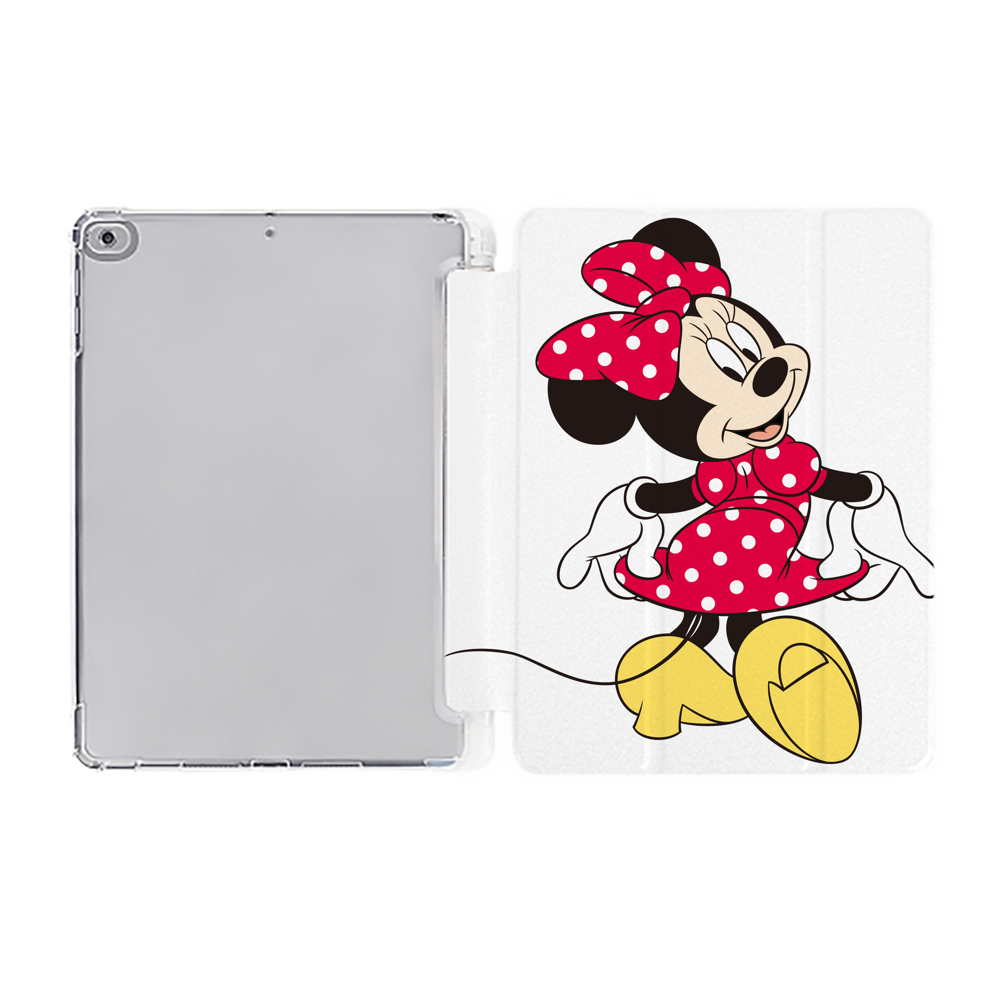 （画像用） ミッキーマウス Mickey Mouse IPad ケース ペン収納付き 三つ折りスタンド PUレザー×シリコン 対応機種9.5/10.5/10.9インチ